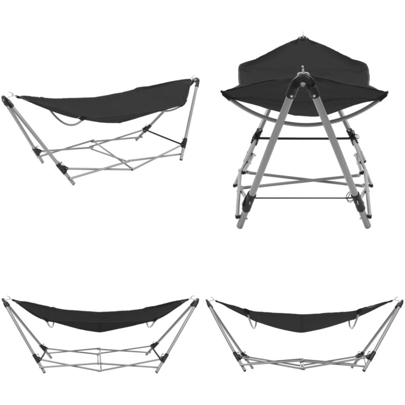 Hamac avec support pliable Noir - hamac - hamacs - Home & Living - Noir