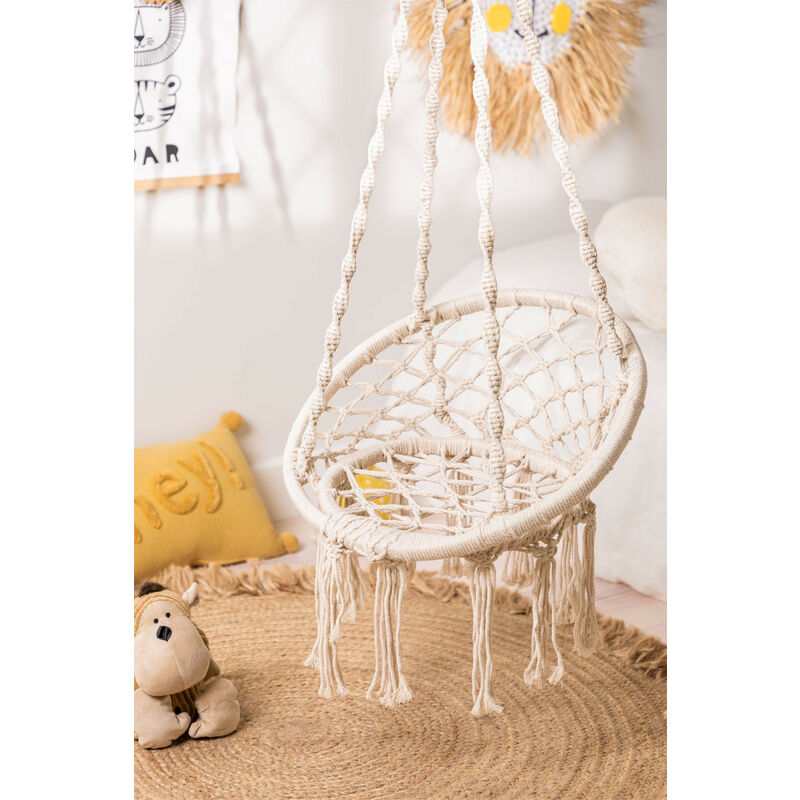 Hamac Bahli Enfants SKLUM Polyèster - Coton - Blanc Cassé