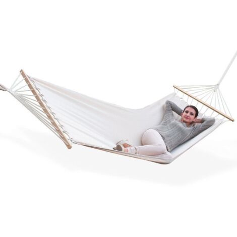 Hamac blanc écru 180x95 cm 120 kg jardin vacances