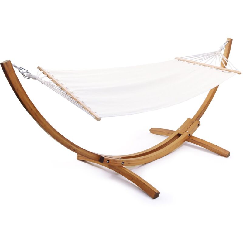 Habitat Et Jardin - Hamac bois avec toile en coton 'Dallas' - 3 m - Ecru