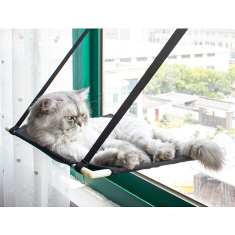 Hamac chat, accroché à la fenêtre, 463340cm, noir