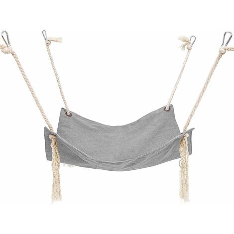Hamac Chat Suspendu Balançoire en Cage Nid Minou Lit Suspendu Lit de Sommeil Hamac pour Petit Animal Domestique Chien Hamster Furet Perroquet Cochon d'Inde (47x47CM/18.5X18.5 Pouces, Gris)