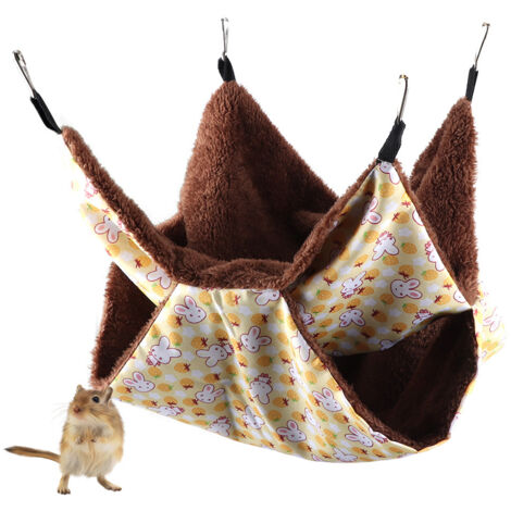 Hamac chauffant double couche pour petits animaux - Nid suspendu pour écureuils et animaux de compagnie