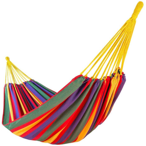 Hamac De Camping Double Jusqu'à 200kg Indéchirable Rayé 250x160cm