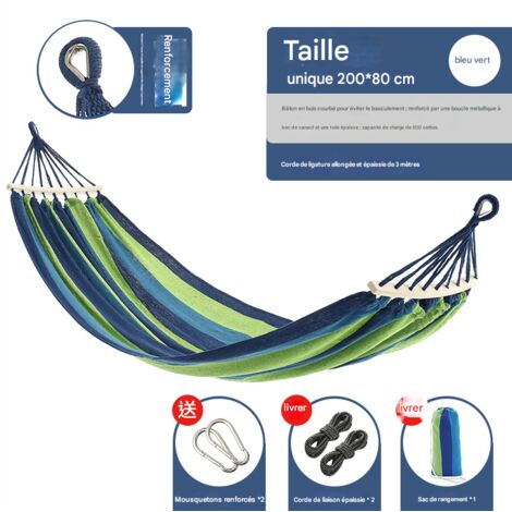 Hamac de camping en toile avec système anti-basculement - Pliable et portable - Disponible en plusieurs tailles et couleurs
