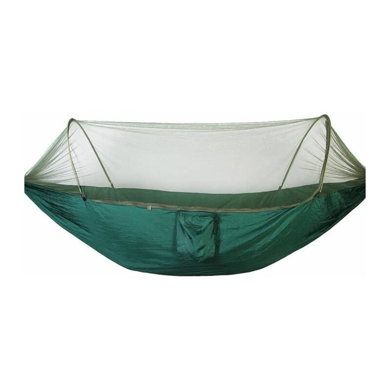 Live House - Hamac de camping hamac lit suspendu double/simple voyage portable avec moustiquaire (vert foncé)Extérieur