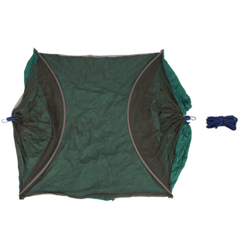 Hamac de Camping Portable Double et Simple avec Suspension Intégrée pour Intérieur et Extérieur Vert Foncé