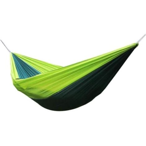 Hamac de camping pour extérieur - Vert - Tissu épais - 250 x 140 cm