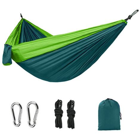 Hamac de camping ultraléger pour voyage et plein air, charge maximale 300 kg, 270 × 140 cm, vert foncé