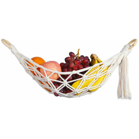 Hamac de fruits et légumes de 56 cm, 100 % coton tissé à la main, gain de place, hamac de fruits et légumes sous l'armoire pour cuisine, maison, camping-car