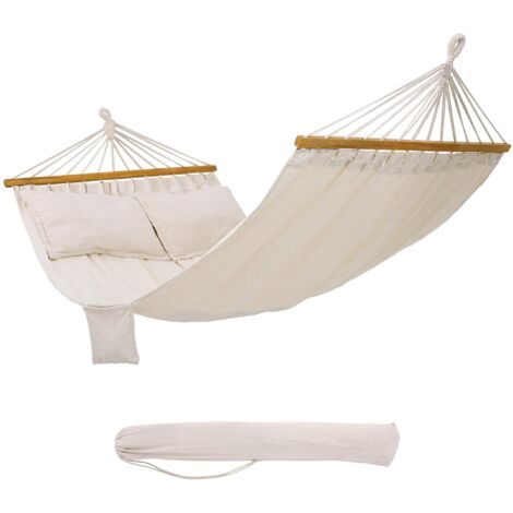 Hamac de Jardin avec 2 Oreillers 210 x 150cm, Charge 300kg