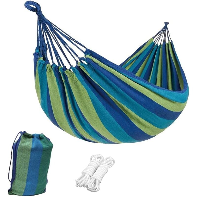 Hamac de jardin d'extérieur en toile souple pour une personne, portable, avec sac de transport