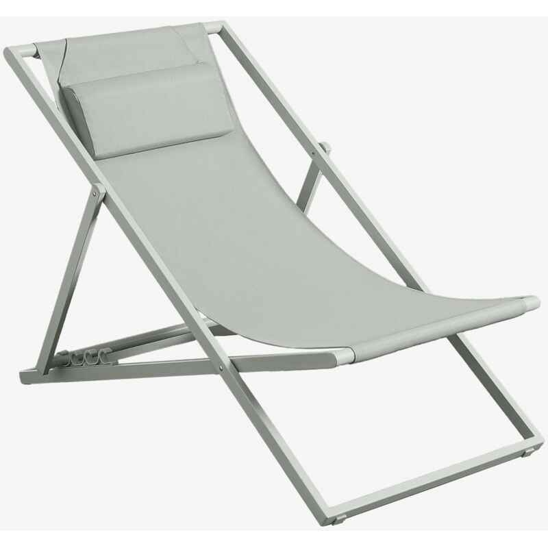 Hamac pliant Jensy avec coussin en acier Sklum Vert Kaki