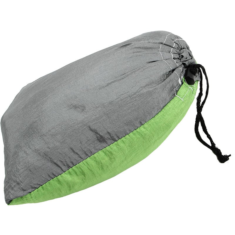 Hamac de Parachute Portable 2 Personnes pour Camping en Plein Air (Fruit Vert avec Bords Gris) 270X140 Cm