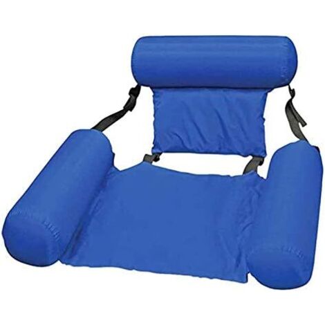 Hamac de Piscine Fauteuil Inclinable Flottant Chaise Gonflable de Piscine Hamac d'eau Flottant Pliable hamac Flottant inclinable pour Adulte - Bleu-Fei Yu