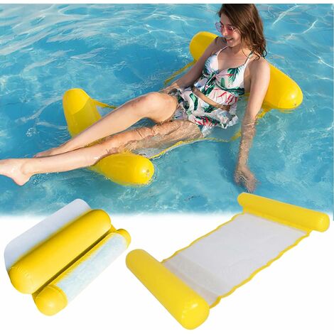 Hamac de piscine gonflable, lit flottant 4 en 1, lit de piscine gonflable portable, matelas de piscine pliable, jeux d'été, enfants, adultes, piscine et fête sur la plage.