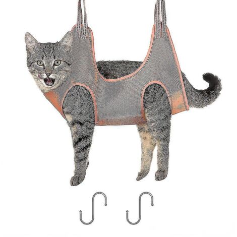 Hamac de toilettage pour chats et chiens avec harnais de suspension pour le bain et le lavage, coupe-ongles - S