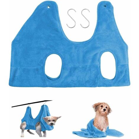Hamac de toilettage pour chien et chat - 25 cm - Taille S - Bleu,Lonvrèe