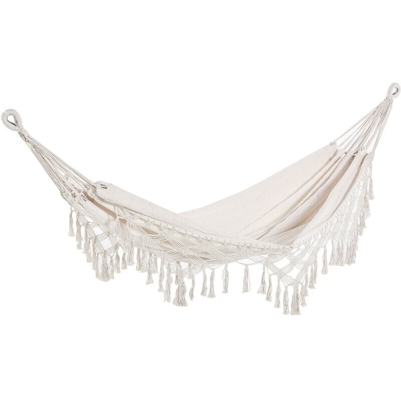 Hamac de voyage portable style bohème chic toile de hamac dim. totales 2,88L x 1,5l m coton polyester beige