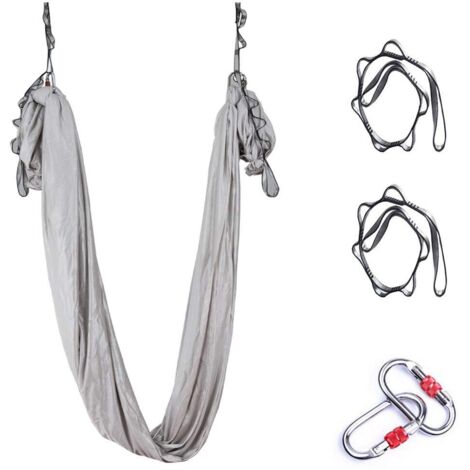 Hamac de yoga aérien en soie – Kit de balançoire de yoga anti-gravité amélioré pour équilibre, flexibilité et exercices d'inversion