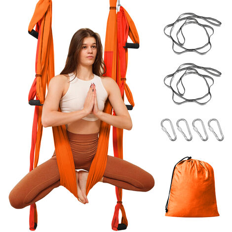 Hamac de Yoga Aérien Kits, Balanoire de Yoga en pour Le Yoga Anti-gravité, avec Sac de Transport et 2 Sangles d'extension, Capacité 300 kg