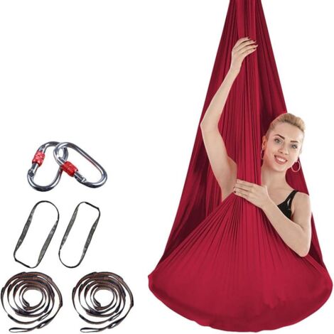 Hamac de yoga aérien rouge vin