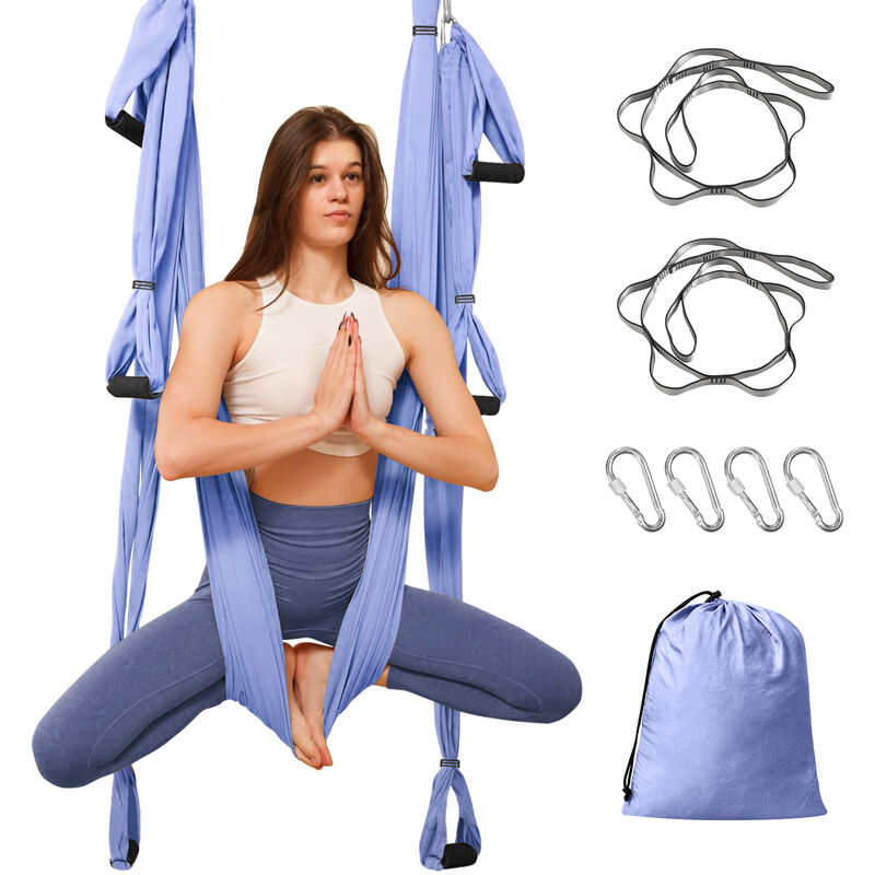 Leogreen - Hamac de Yoga Aérien Kits, Balanoire de Yoga en pour Le Yoga Anti-gravité, avec Sac de Transport et 2 Sangles d'extension, Capacité 300 kg