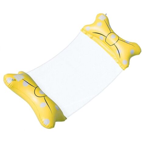 HAMAC D'EAU LIT FLOTTANT GONFLABLE AVEC POCHES JAUNES 140x70cm