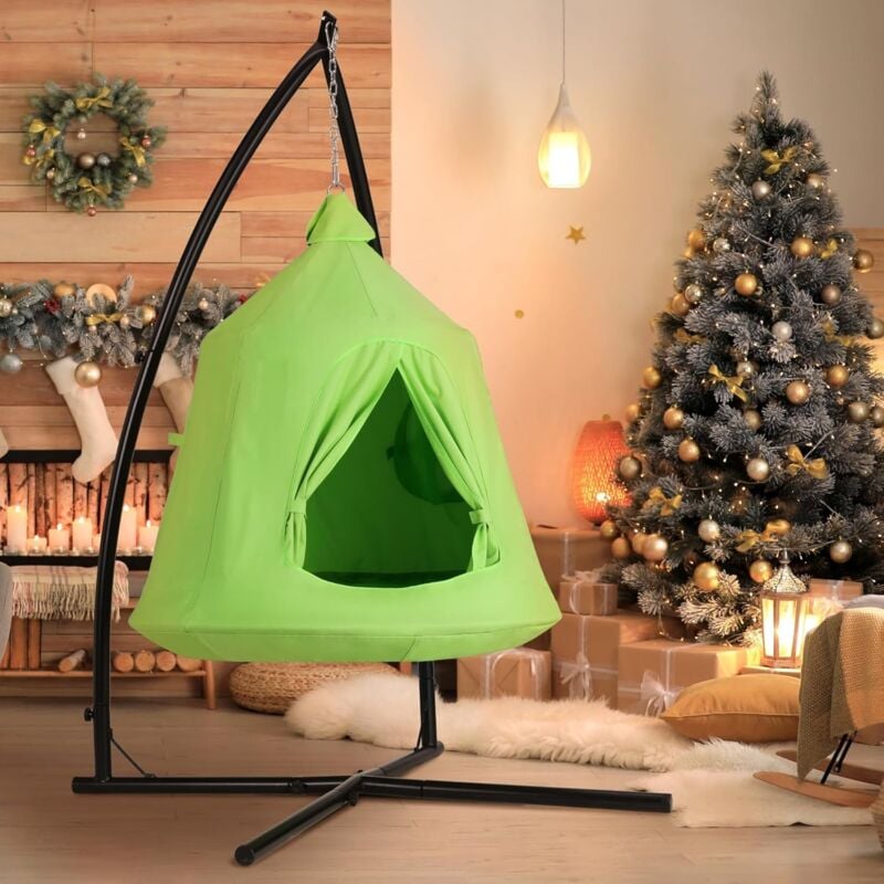 Hamac d'enfants avec Support,Fauteuil Suspendu pour intérieur et extérieur,Chaise Balançoire Suspendue avec lumières LED,capacité de Charge 150