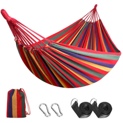 Hamac d'extérieur de Camping, en Plein air Portable en Toile, Léger avec Sangles respectueuses des Arbres, Sac de Transport, Parfait pour Le Jardin, Balcon, Patio, la Plage, Randonnée