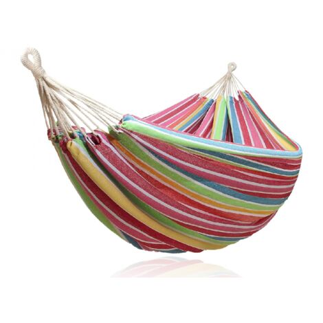 Hamac d'intérieur, hamac de jardin, peut être suspendu, tissu durable et confortable, 200100 cm (rouge et vert)