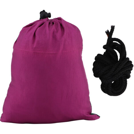 Hamac Double Portable pour Randonnée avec Sangles d'Arbre (Violet + Vert Foncé)