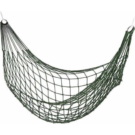Hamac en filet, hamac de jardin simple, camping, léger, adapté à l'intérieur et à l'extérieur, vert
