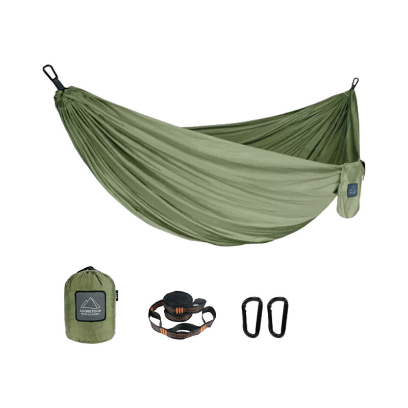 Hamac extérieur en nylon parapluie tissu anti-renversement champ installation rapide camping balançoire hamac portant 300 kg-TONCHEAN