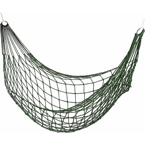 Hamac Filet, de Jardin pour Une Personne, Camping, léger pour intérieur et extérieur, Vert foncé 56Vingt