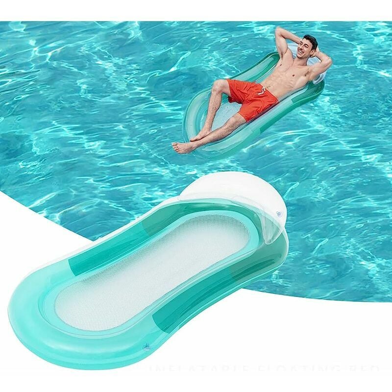 Jalleria - Hamac flottant à eau, chaise longue gonflable pour piscine, lit gonflable pour l'été, extérieur, lac pour adultes