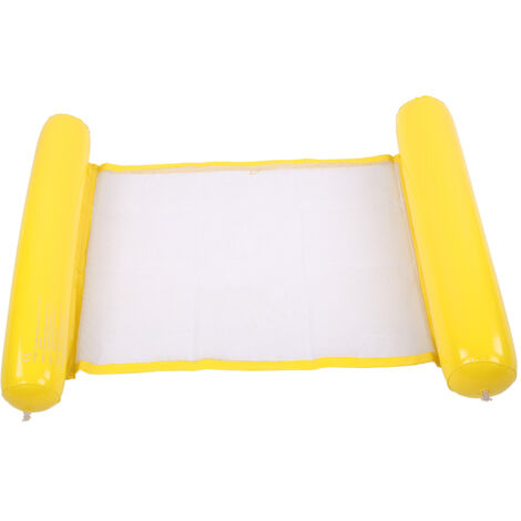 Hamac Flottant Gonflable Épais pour Piscine, Transat Portable Été Hommes Femmes Jaune
