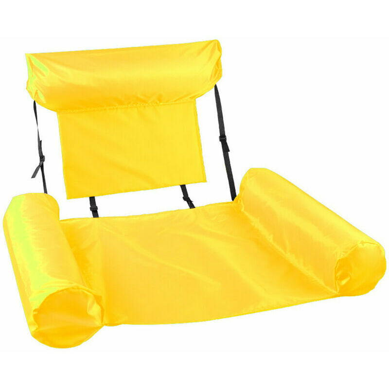 Hamac flottant pour piscine, lit flottant gonflable, chaise longue, radeau, salon de piscine amusant, jaune，Fonepro