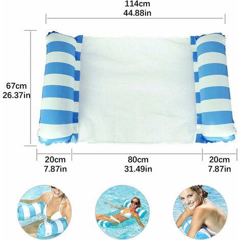 Hamac Gonflable, Flottantes Hamac Gonflable Chaise Longue Flotteur Gonflable Piscine Hamac d'eau Portable Pliable Flottantes Hamac Chaise Longue Flottantes pour Adultes et Enfants