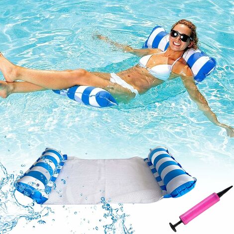 Hamac Gonflable, Flottantes Hamac Gonflable Chaise Longue Flotteur Gonflable Piscine Hamac d'eau Portable Pliable Flottantes Hamac Chaise Longue Flottantes pour Adultes et Enfants
