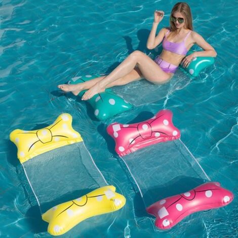 Hamac Gonflable Piscine - Polyvalent 4 en 1 - Rouge+vert+jaune