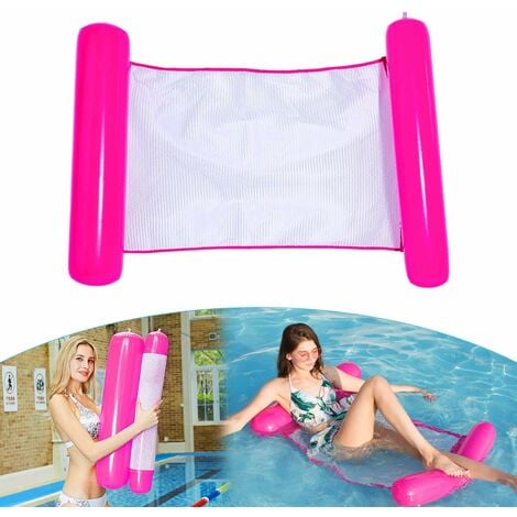 Lit flottant gonflable, hamac gonflable 4 en 1 pliable pour piscine et  salon de piscine pour adultes et enfants