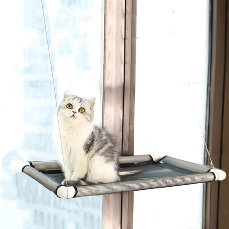Hamac Lit pour chat monté sur fenêtre Noir 55x35 cm Coxolo