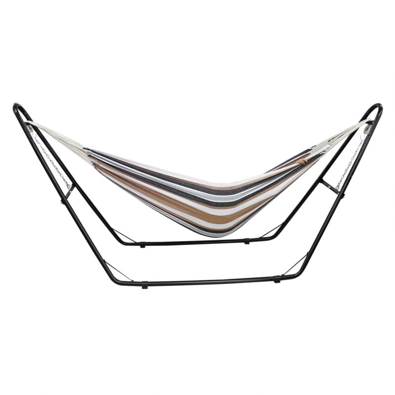 Hamac, Lit Suspendu, Marron, Avec support type-H, Brésilien, Coton, Capacité: Pour 2 personnes