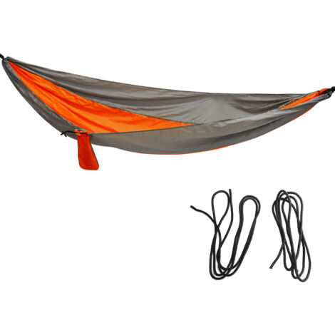 Hamac portable élargi avec cordes de fixation, pour balançoire intérieure/extérieure et camping, gris argenté et orange