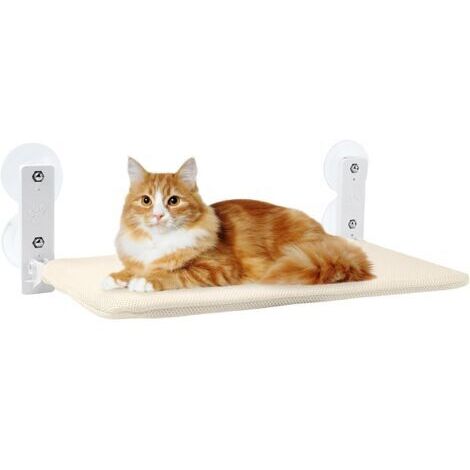 Hamac pour Chat 52 x 30 cm, Lit pour Chat, Fenêtre, Tapis Réversible, jusqu'à 18 kg