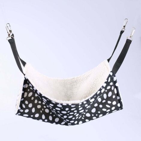 Hamac pour Chat Furet Rat Lapin Petit Chien ou Tout Autre Petit Animal de Compagnie Chaton Cage (S:27  27cm, Black & White)