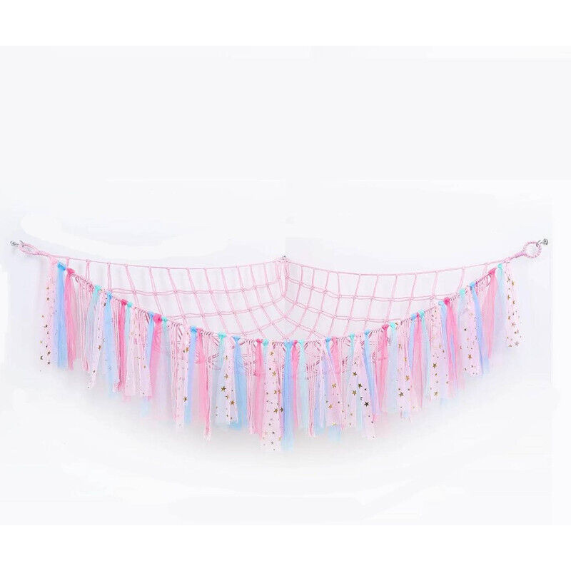 hamac pour jouets - Sac en filet - Rose et bleu - Hamacs - Sac de rangement pour peluches - Sac de rangement pour jouets, hamacs et accessoires