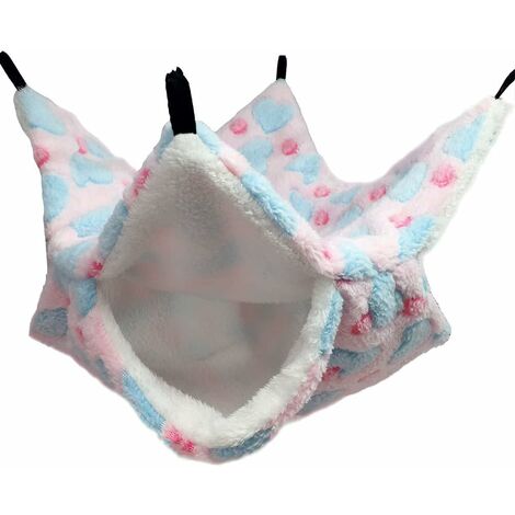 Hamac pour petit animal de compagnie, hamac pour chinchilla, écureuils, autres petits animaux, 30 x 30 cm (L x l)(rose)