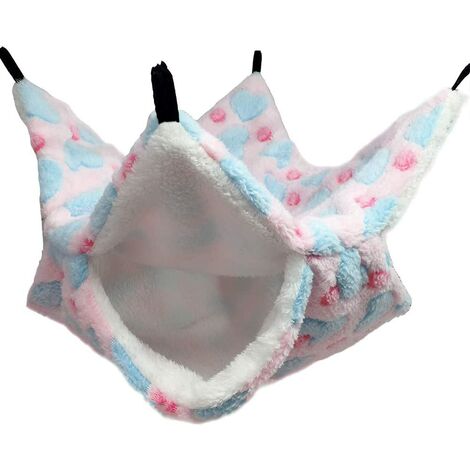 Hamac pour petit animal de compagnie, hamac pour chinchilla, écureuils, autres petits animaux, 34 x 34 cm (L x l)(rose)
